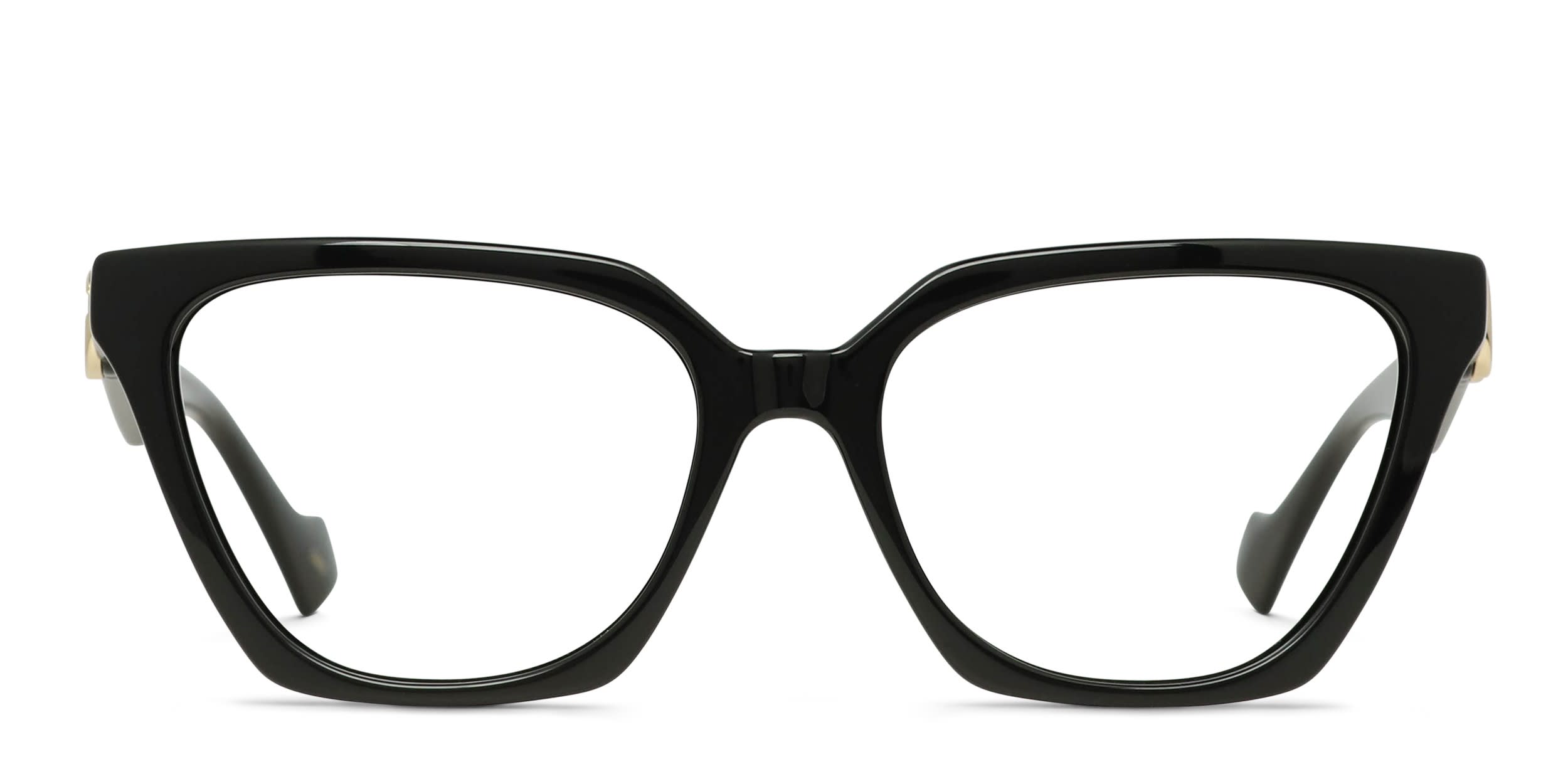 Gucci GG1542S Shiny Black w/Clip-On glasses - Shiny Black - Frontal View