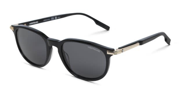 The Montblanc MB0276S is a full-rim square frame with a modern