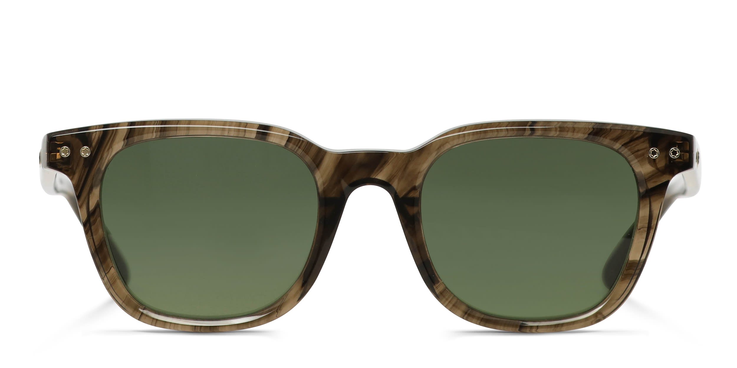 Mont Blanc MB0320S Brown, Green glasses - Brown / Green - Frontal View