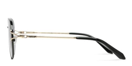 Quay High Key Twist Black, Gold glasses - Black / Gold - Side View