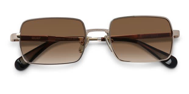 DND Women/Men Sunglasses Gld/Sep Buy DND Narrow Rectangle Shades by Quay – QUAY main image 4