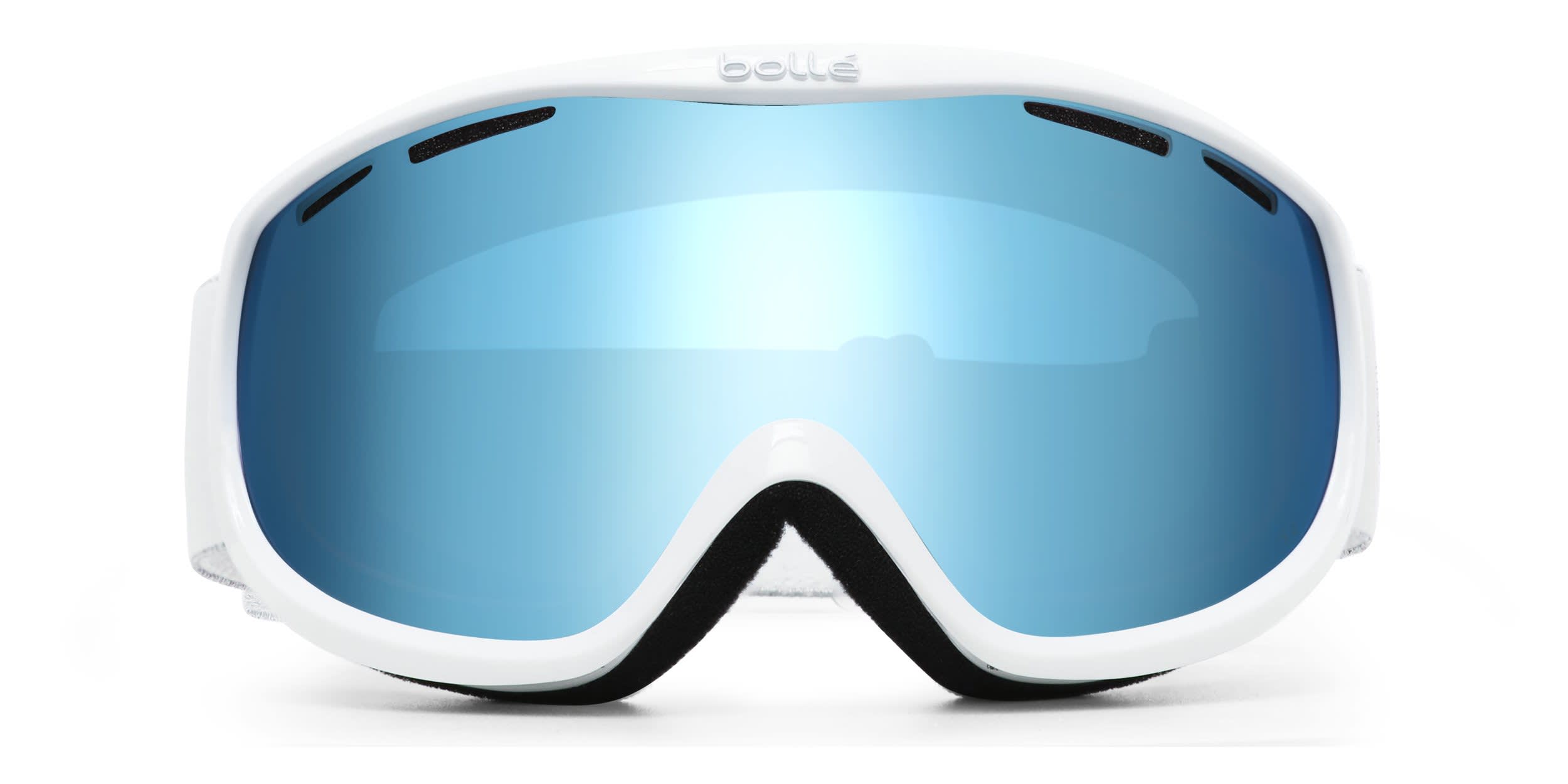 Bolle Sierra Ski Goggles w/Clip-in White, Blue glasses - White / Blue - Frontal View
