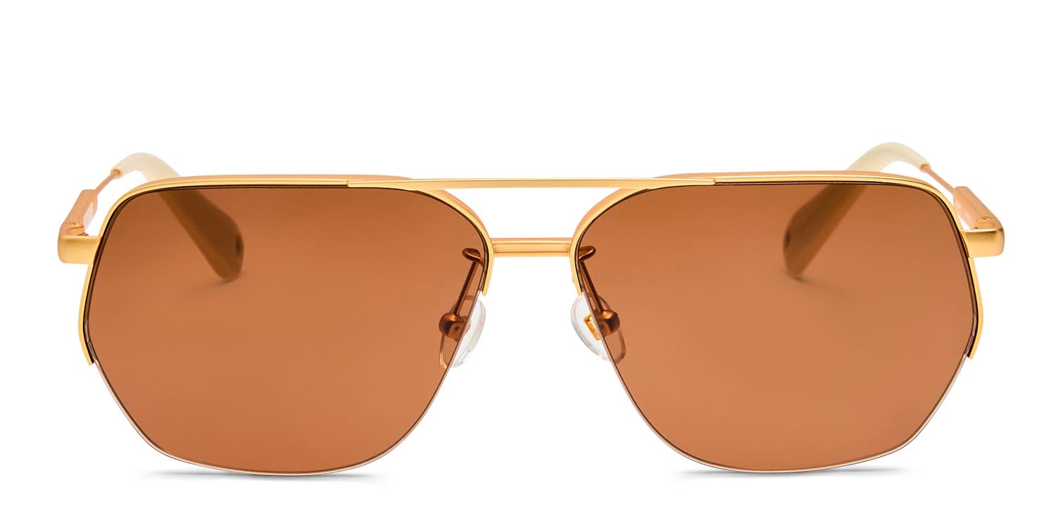 Jacquemus Aviador Gold glasses - Gold - Frontal View