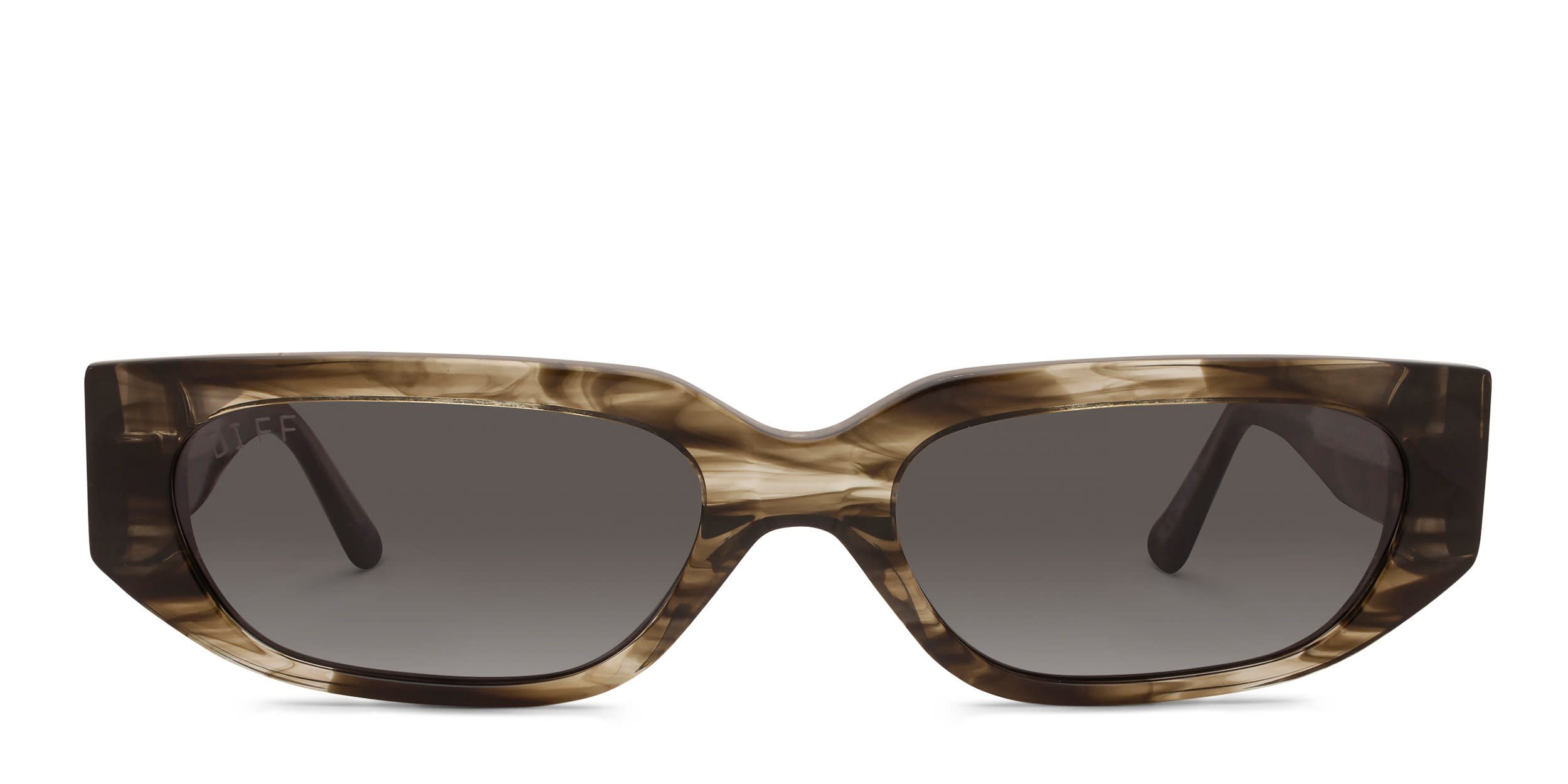 Diff Sly Green, Brown glasses - Green - Frontal View