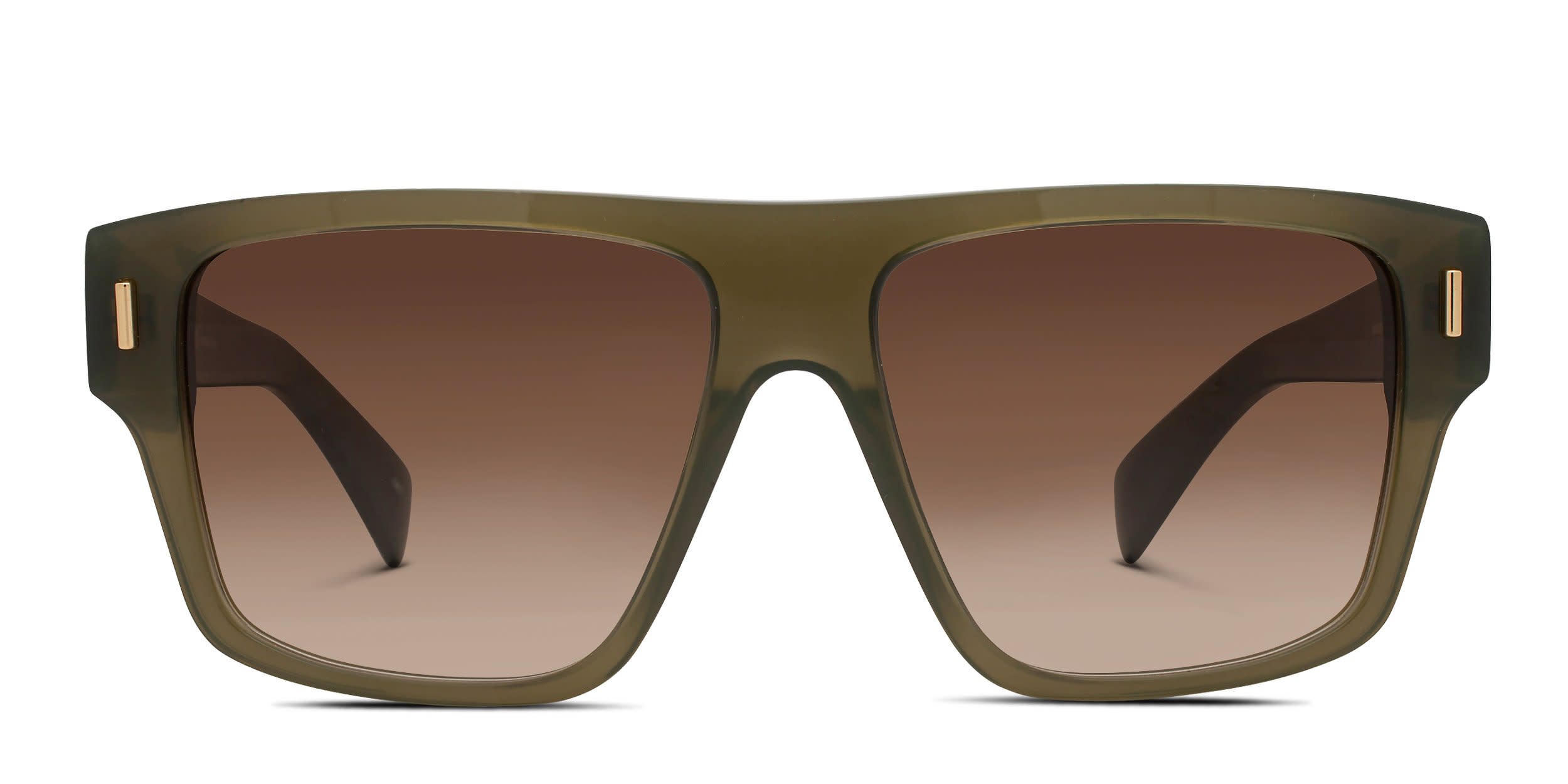 Alexander McQueen AM0550S Green, Brown glasses - Green / Brown - Frontal View