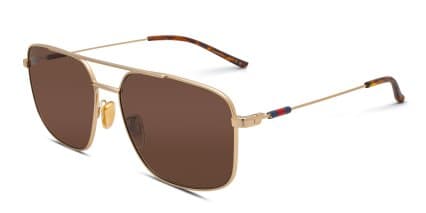 Gucci GG2096SA Gold, Brown glasses - Gold / Brown - Angle View