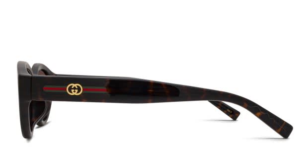 The Gucci GG2105SA is a narrow cat-eye sunglasses frame with a