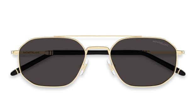 The Montblanc MB0481S is a rimless rectangular sunglasses frame