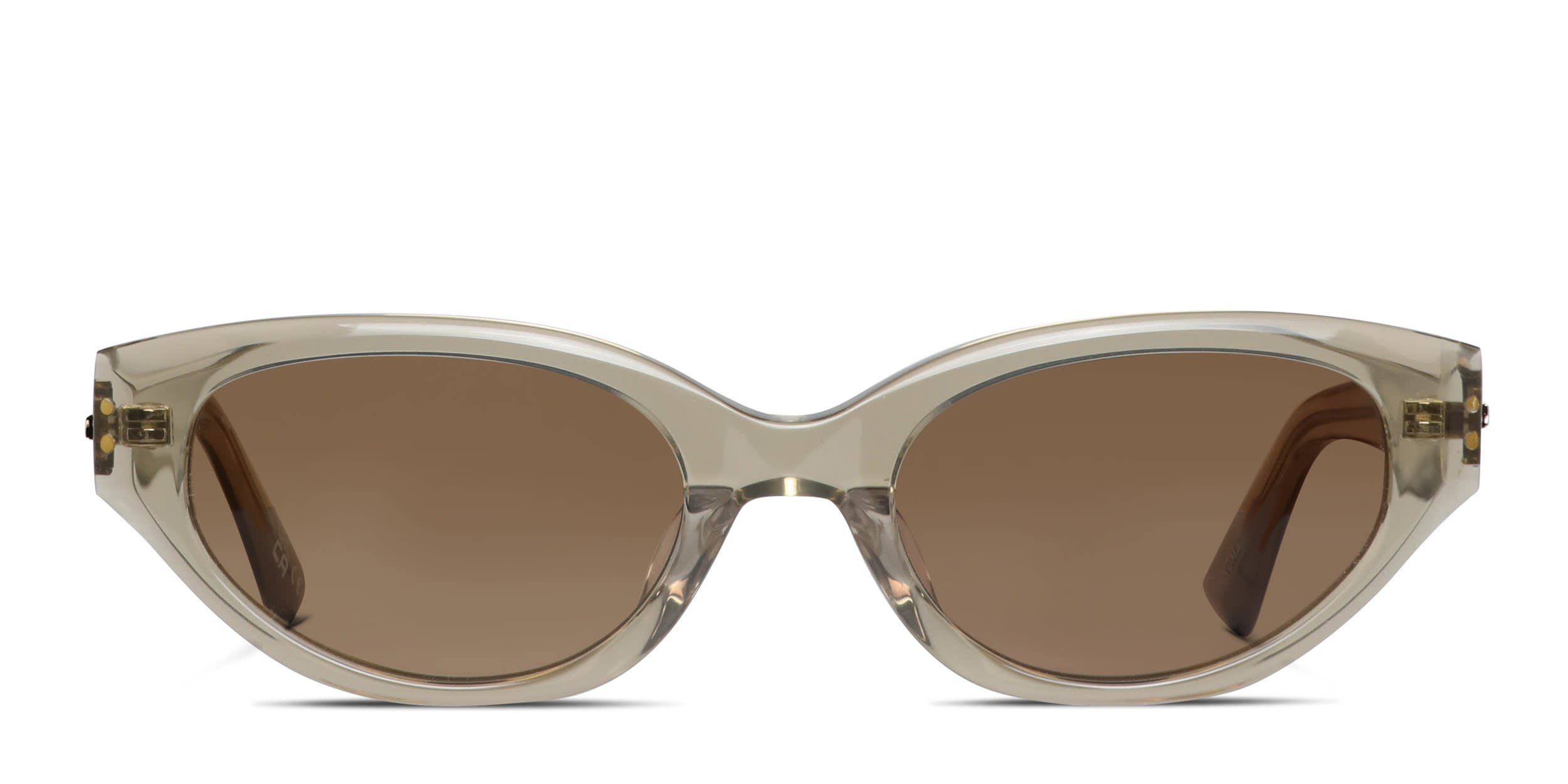 Le Specs Halcyon Beige, Clear glasses - Beige / Clear - Frontal View