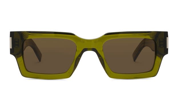 The Saint Laurent SL 572 is a bold, squared sunglasses frame built