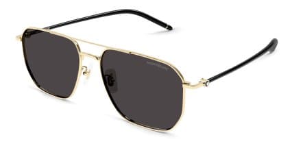 Mont Blanc MB0367SA Gold, Gray glasses - Gold - Angle View