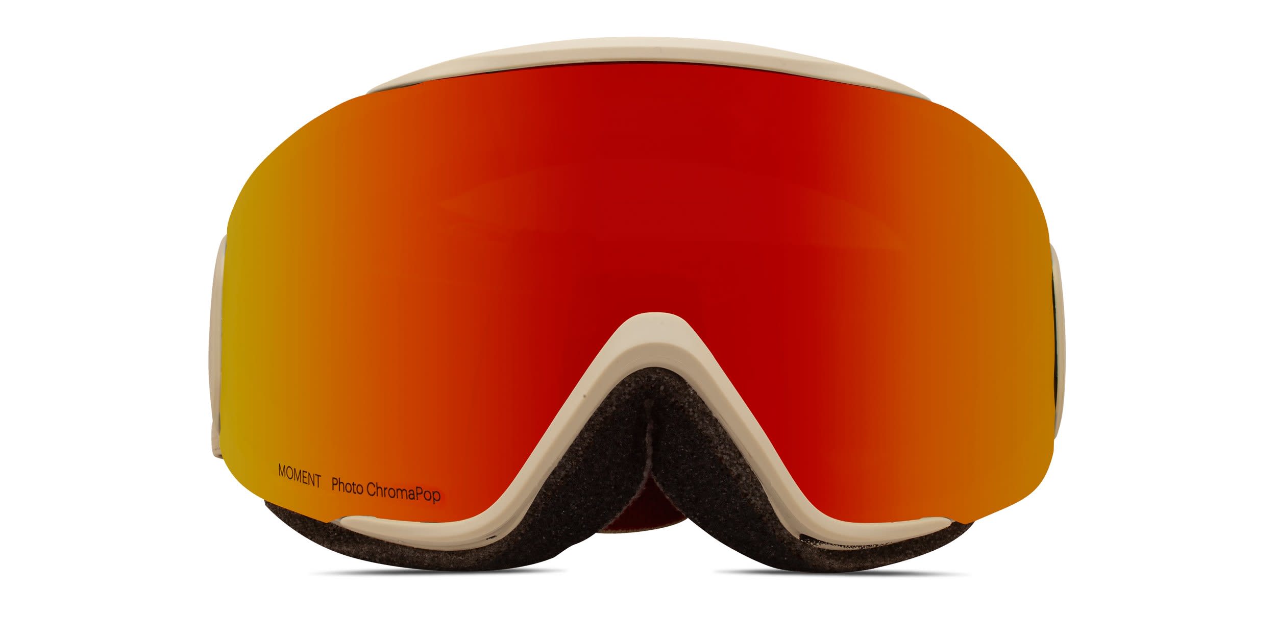 Smith Moment Snow Goggle w/Clip-in Beige, Red glasses - Beige / Red - Frontal View