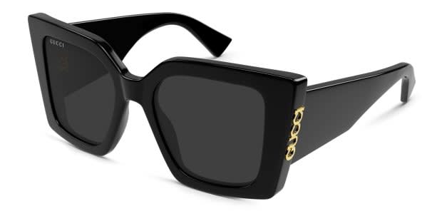 Gucci GG2039S black frame with grey lenses. Lenses provide 100% UV