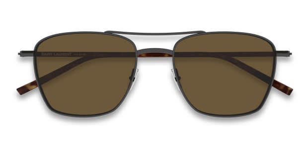Saint Laurent SL866 gunmetal frame with brown lenses. Lenses