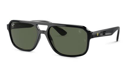 Ray-Ban RB4414M Scuderia Ferrari Collection Shiny Black glasses - Shiny Black - Angle View