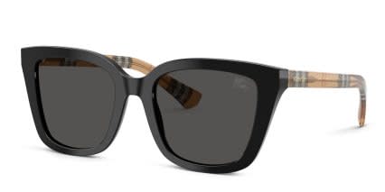 Burberry BE4487 Black, Gray glasses - Black - Angle View