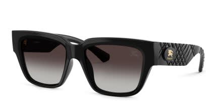 Burberry BE4506U Black, Gray glasses - Black - Angle View