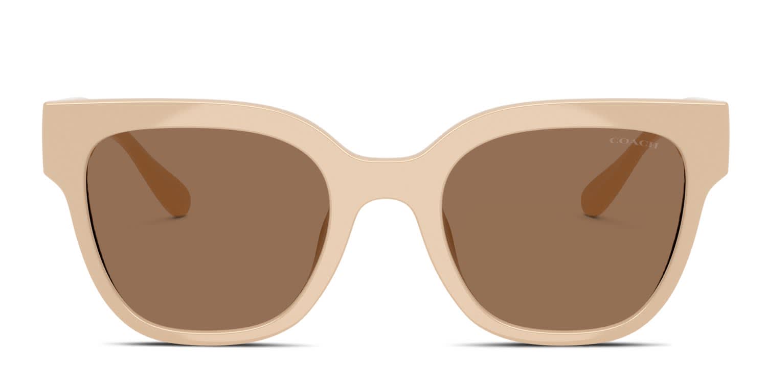Coach HC8460U CFT88 Beige, Brown glasses - Beige - Frontal View