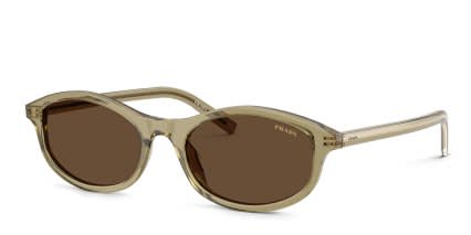 Prada PRD17S Clear, Brown glasses - Clear / Brown - Angle View