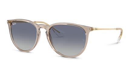 Ray-Ban RB4171 Erika Clear, Brown, Gray glasses - Clear / Brown - Angle View