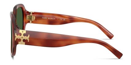 Tory Burch TY7237U Brown, Tortoise, Green glasses - Brown / Tortoise - Side View