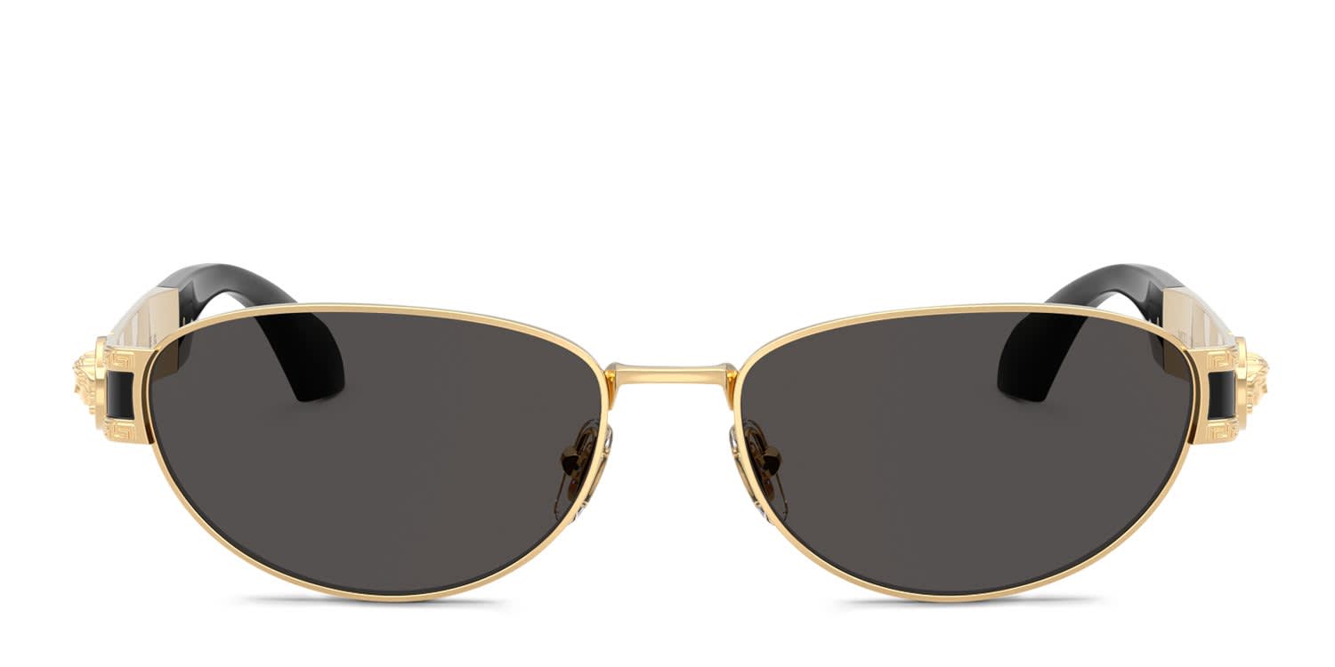 Versace VE2304 Gold, Gray glasses - Gold - Frontal View