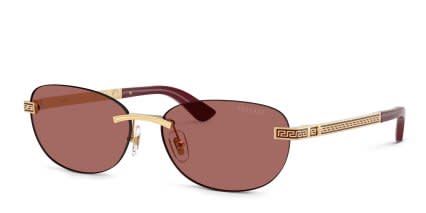Versace VE2307 Gold, Purple glasses - Gold - Angle View