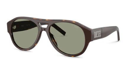 Diesel DL2023U Brown, Green glasses - Brown - Angle View