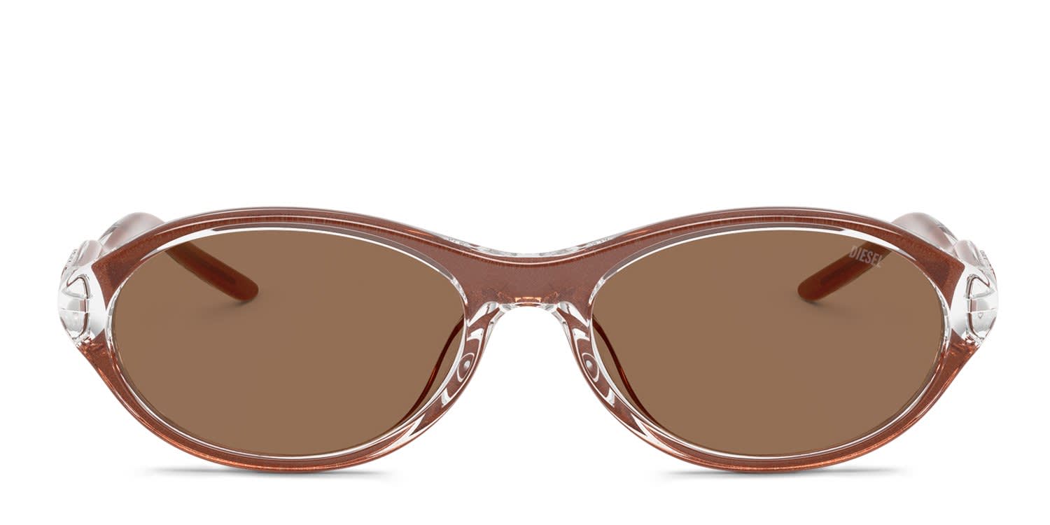 Diesel DL3024U Clear, Brown glasses - Clear - Frontal View