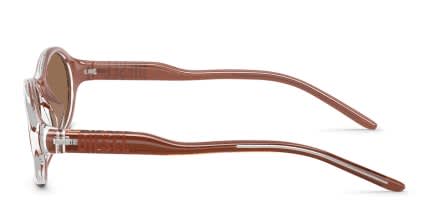 Diesel DL3024U Clear, Brown glasses - Clear - Side View