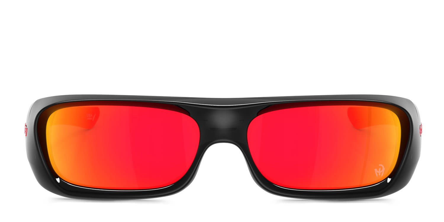 Oakley OO9520 Permian Patrick Mahomes II Series Black, Red glasses - Black / Red - Frontal View