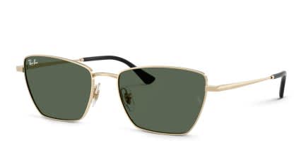 Ray-Ban RB3783 Gold, Green glasses - Gold - Angle View
