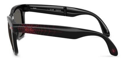 Ray-Ban RB4105 Folding Wayfarer Marvel Collection Black, Gray glasses - Black - Side View