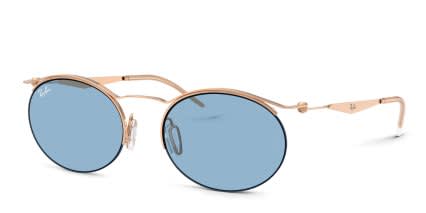 Ray-Ban RB8551 Gold, Blue glasses - Gold - Angle View