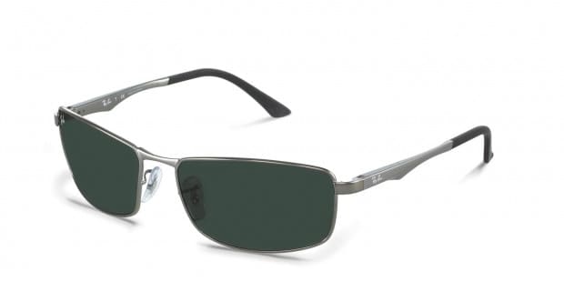  Ray-Ban Gafas de sol rectangulares de metal RB3498 para hombre  : Ropa, Zapatos y Joyería