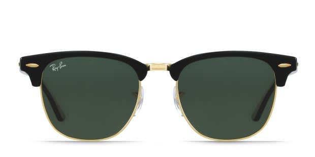 Ray-Ban RB3016 Clubmaster Black, Gold Prescription Sunglasses - 50