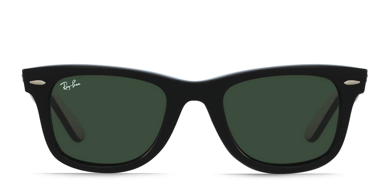 Ray-Ban Wayfarer RB 2140 ブラック Ray-Ban RB2140 Wayfarer Shiny Black Prescription Sunglasses - 50