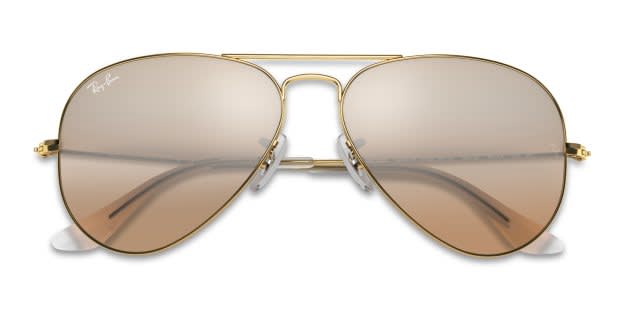Ray-Ban RB3025 Aviator Large Metal Gold, Pink, Clear Prescription