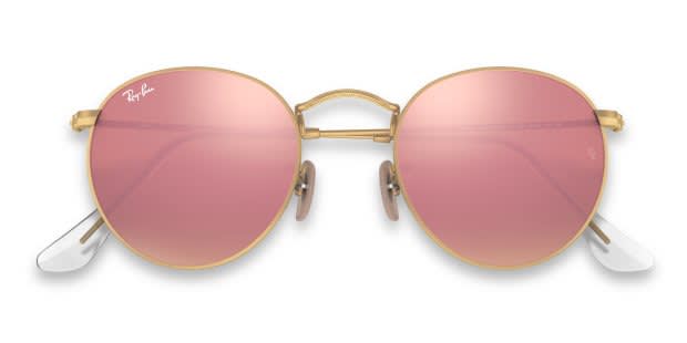 Ray-Ban RB3447 Round Metal Gold/Pink Sunglasses