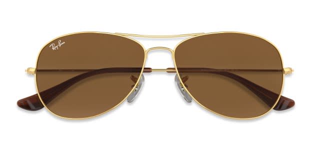 Ray-Ban 3362 Cockpit Gold, Brown Prescription Sunglasses - 50% Off