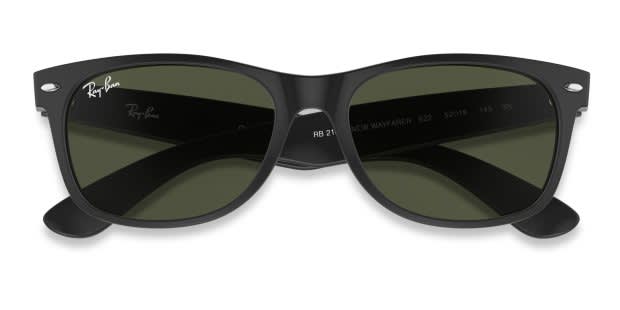 Ray-Ban 2132 New Wayfarer Black Prescription Sunglasses - 50% Off