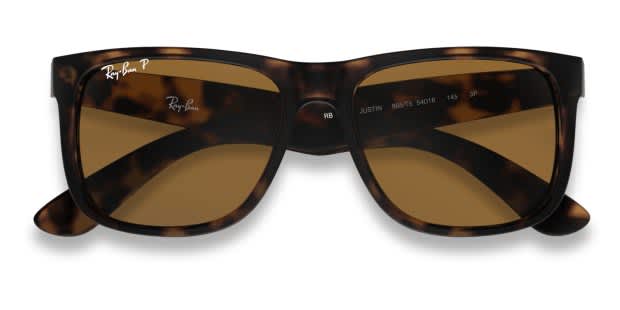 Ray-Ban ブラウン サングラス RB4165-F ケース付き Ray-Ban 4165 Justin Brown, Tortoise Prescription Sunglasses - 50