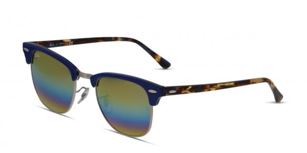 Ray Ban RB3016 Clubmaster Blue w Olive Sunglasses