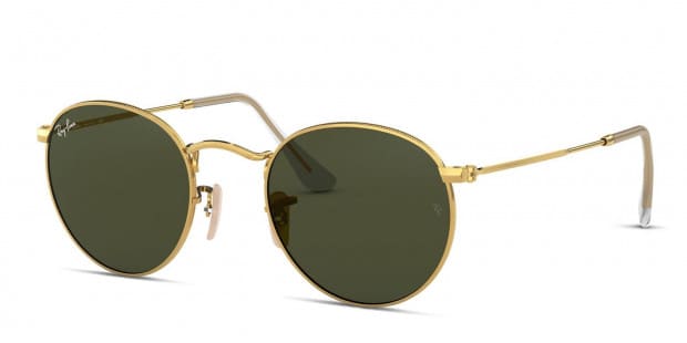 Ray-Ban RB3447 Round Metal 50 Green & Gold Sunglasses