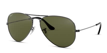 Ray-Ban RB3025 Aviator Large Metal Gunmetal glasses - Gunmetal - Angle View