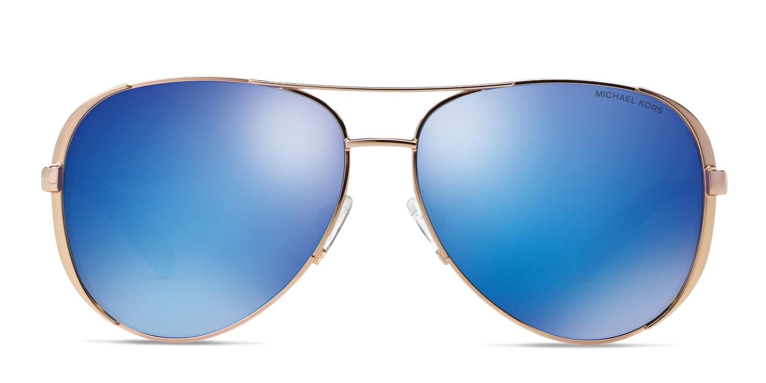 Michael Kors Men’s Silver Frame Sunglasses with Blue Mirrored Lenses Michael Kors Sunglasses Blue Lens Lenses Michael Kors  main image 3