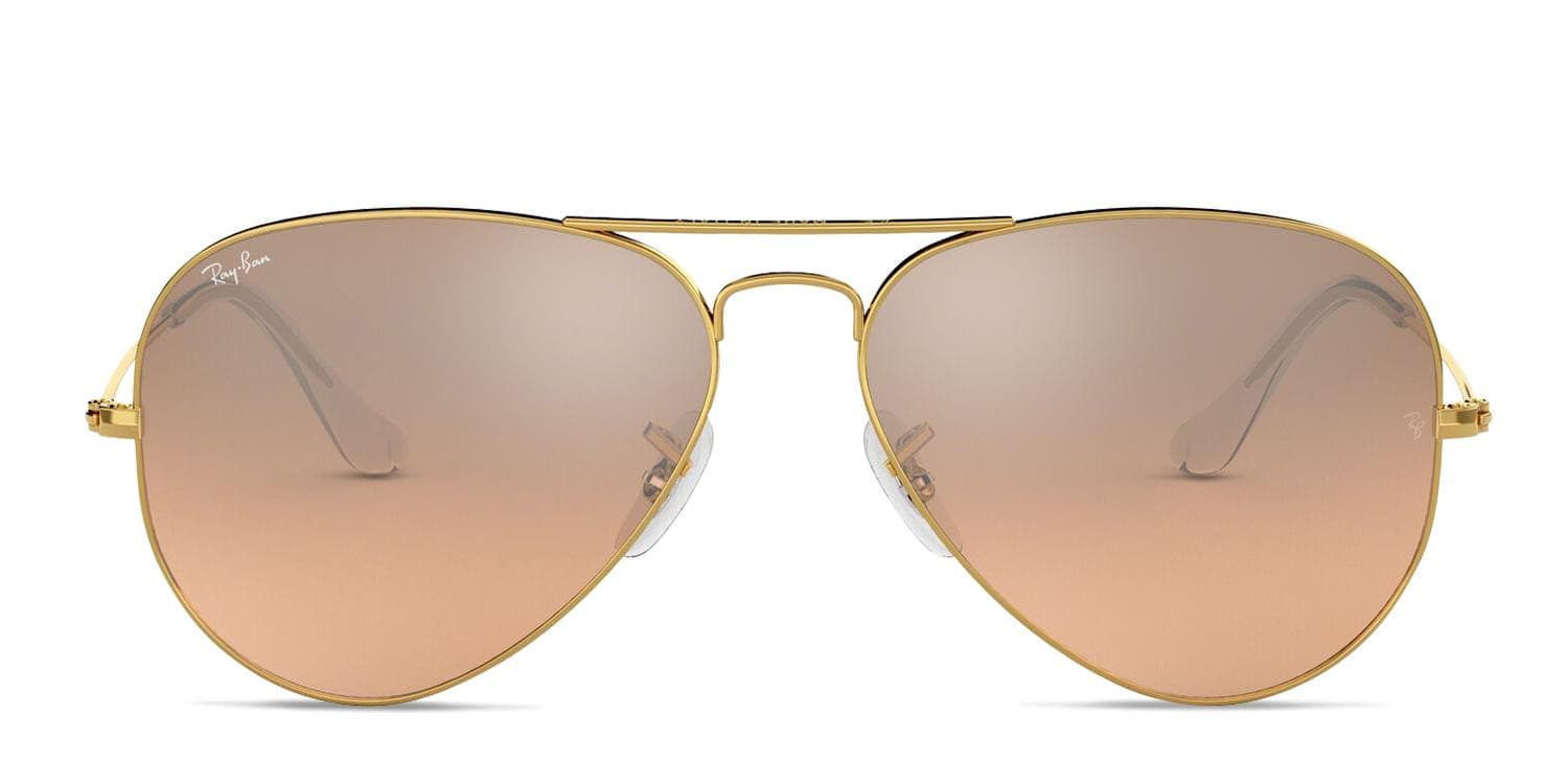 Ray-Ban RB3025 Aviator Large Metal Gold, Pink, Clear Prescription