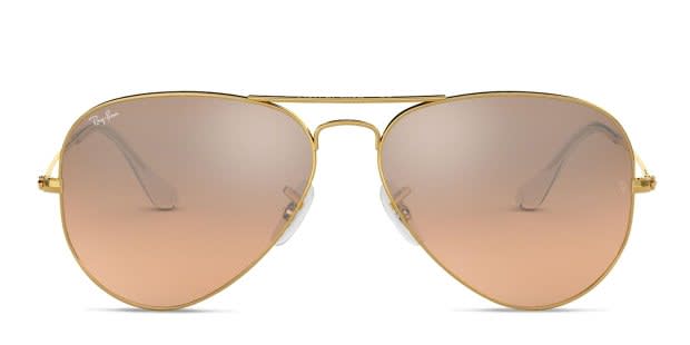 Ray-Ban RB3025 Aviator Large Metal Gold, Pink, Clear Prescription