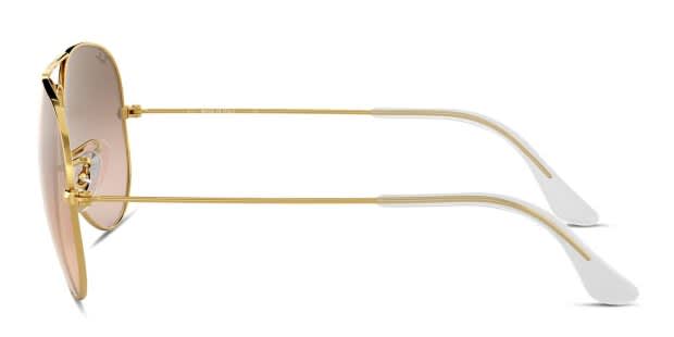 Ray-Ban RB3025 Aviator Large Metal Gold, Pink, Clear Prescription