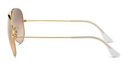 Ray-Ban RB3025 Aviator Large Metal Gold, Pink, Clear glasses - Gold / Pink / Clear - Side View